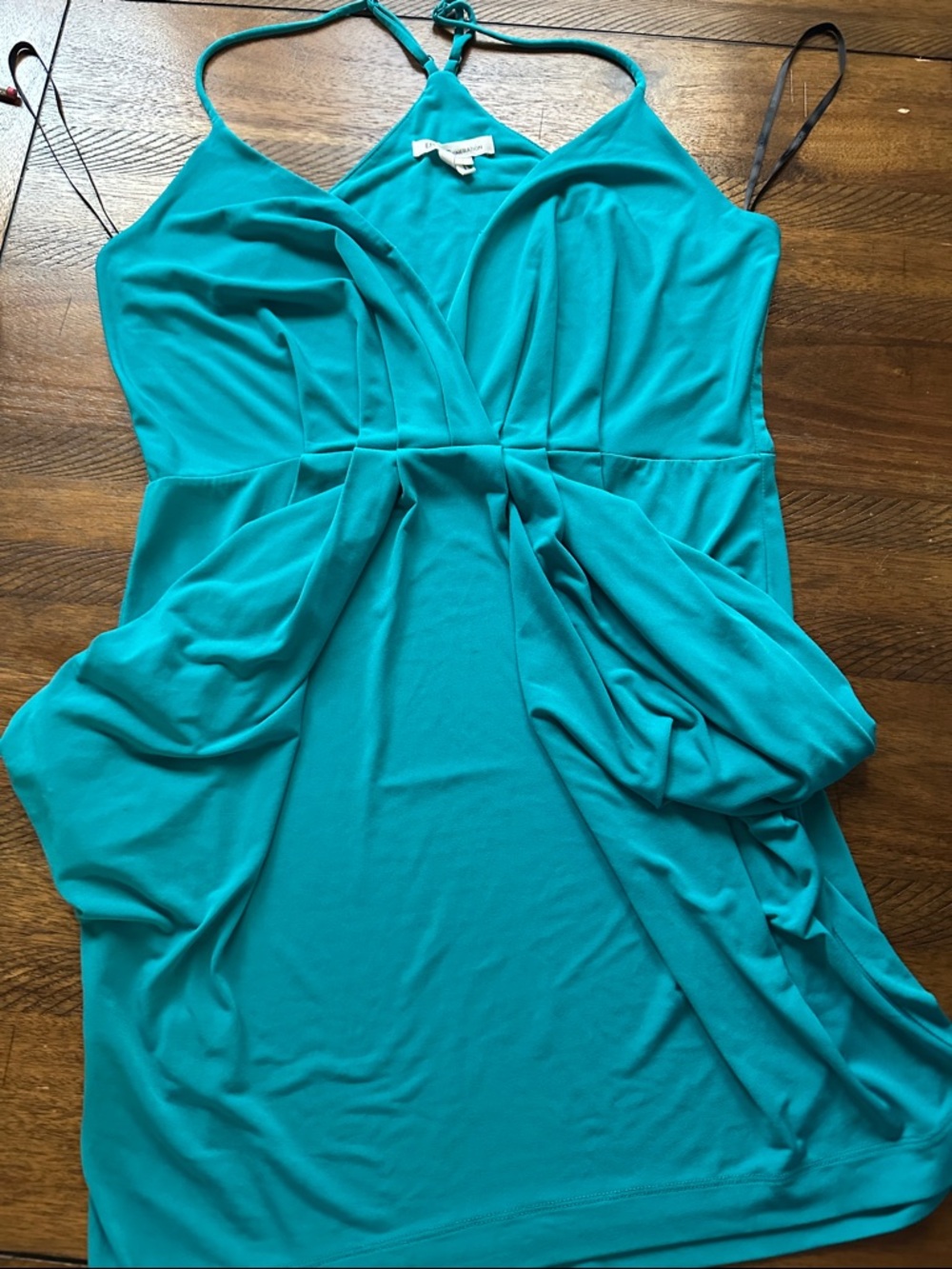 BCBGENERATION Teal Tank Dress with Draped Detail